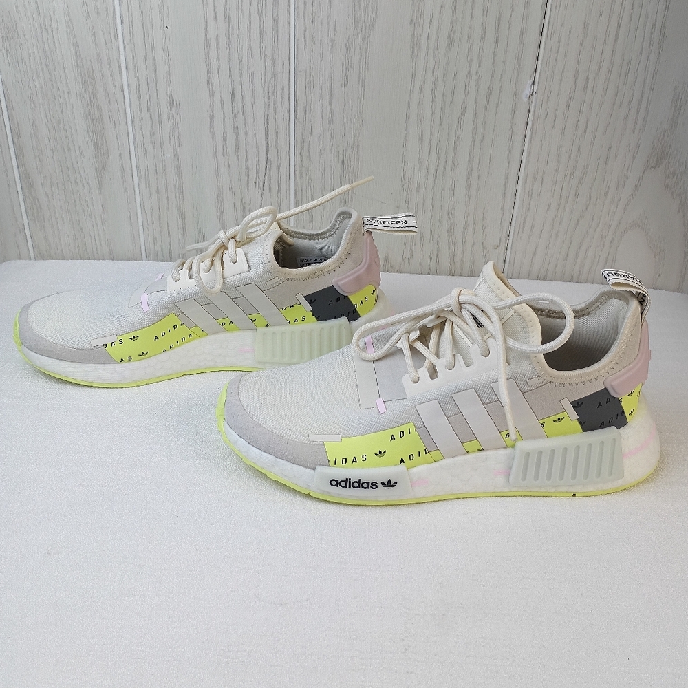 Adidas NMD R1 wonder white Pulse Yellow Pink sz 6 sneakers shoes low tops. - Picture 3 of 13